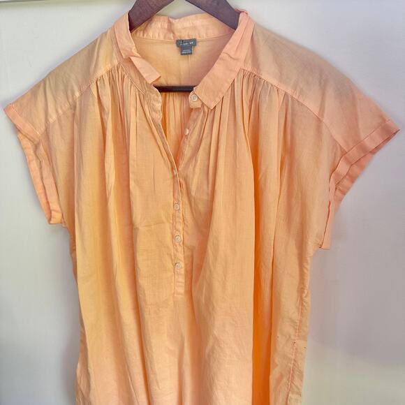 Aerie Peach Cottagecore Lagenlook‎ Oversized Cotton Short Sleeve Shirt Medium - Picture 2 of 5